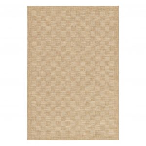 Sweeek Tapis intérieur/extérieur effet jute coloris naturel motif damier 160x230cm stabilisé aux UV