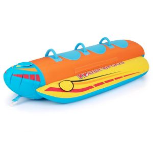 Bateau banane gonflable Coast pour 3 personnes - Orange/Jaune - 252 x 108 x 51 cm