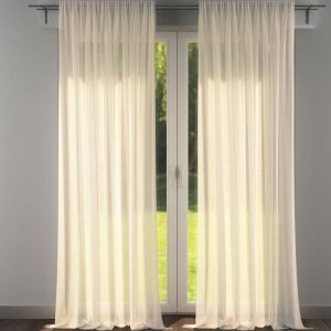 Voilage PLEIN JOUR &agrave; galon fronceur - Ivoire