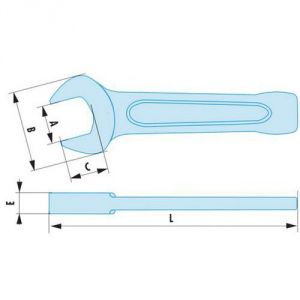 Facom 49.60SR - Cl&eacute;s &agrave; fourche &agrave; frapper m&eacute;triques ADF
