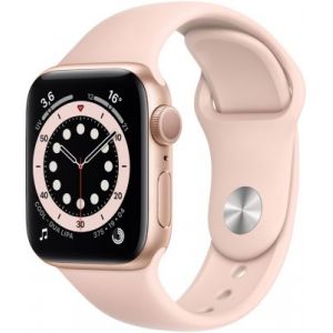 Image de Apple Watch Series 6 GPS, 40mm boitier aluminium or avec bracelet sport rose