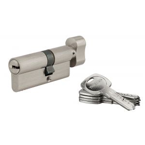 THIRARD Cylindre de serrure à bouton Tiger 6, 30Bx40mm, nickel, anti-arrachement, anti-perçage, 5 clés