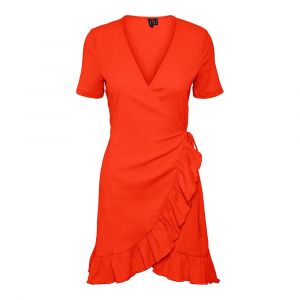 Vero Moda Robe Courte Manche Courte Haya XS Spicy Orange