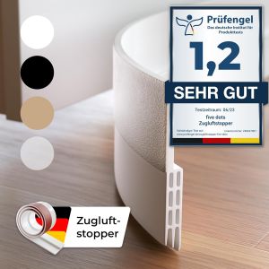 Five Dots Draft strip with adhesive edge - silicone pure white - 1 Piece