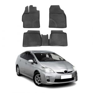 Omac Tapis de sol pour Toyota Prius 2009-2015 sur mesure en caoutchouc Noir