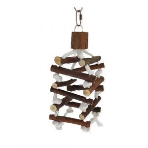 Tour d'éc lle de corde, en bois d'écorce, 32cm, pour oiseaux