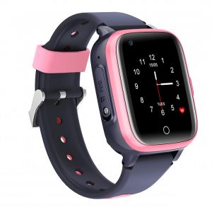Smartwatch avec traceur GPS pour enfants microphone et haut-parleur intégré rose Leotec
