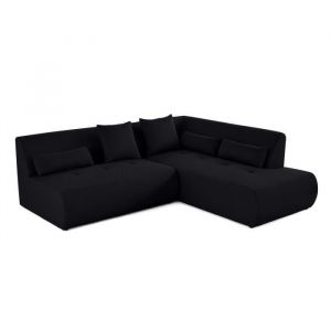 Onyx - canapé modulable d'angle droit 5 places - en tissu mailles 3D - Noir