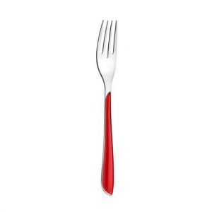 Image de Amefa Fourchette de table rouge en inox 18/0 2mm - Lot de 6 - Eclat rouge