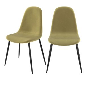 Rendez Vous D&eacute;co Chaise Malrik en velours vert (lot de 2) - Vert