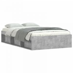 VidaXL Cadre de lit gris béton 120x190 cm petit double