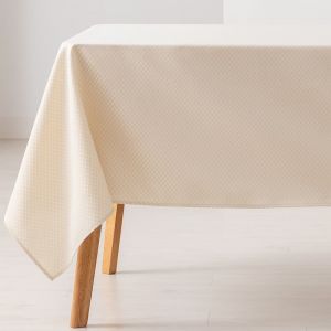 Nappe en coton jacquard antitaches géométrique doré 140x180cm