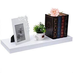 EUGAD Etagère Murale en MDF 40x23x3.8cm Etagère de rangement Blanc