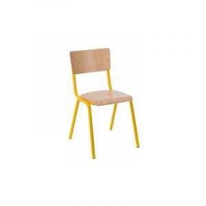 Chaise Scolaire T6 Color jaune Lot de 4