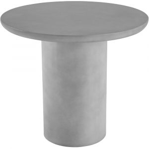 TecTake Table de jardin ronde design minimaliste gris béton