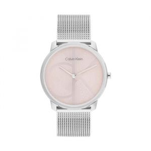 Calvin Klein Montre À Mouvement Quartz Deux Aiguilles pour Femme Collection Iconic avec Bracelet Milanais en Acier Inoxydable Argenté - 25300015