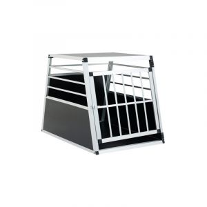 Cage de transport pour chien en aluminium, cage de transport pour voiture, noir