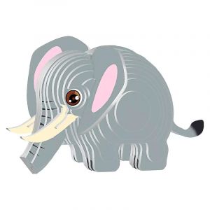 Dam Puzzle 3d en carton avec relief. Design d'&eacute;l&eacute;phant.