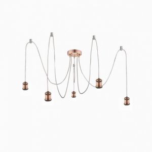 Globo Suspension plafonnier salon suspendu spot textile cuivre noir A32-5