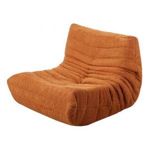 VEVOR Pouf en Forme de L avec Accoudoirs Souples et Poche de Rangement, Fauteuil Paresseux Mousse à Mémoire de Forme 25D Remplie avec Housse en Velours Doux, pour Chambre, Salle de Jeux, Marron