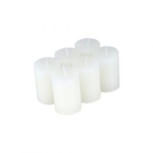 Homea Set de 6 Bougies Votives &Oslash;4 x H6 cm Blanc