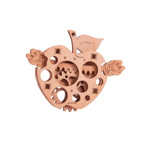 Jeux de construction en bois pomme de 15 pièces Woodtrick Mecanisme 3D