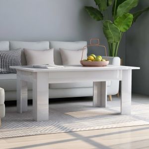 Image de VidaXL Table Basse 100x60x42 cm Aggloméré Blanc Brillant