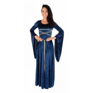 Ptit Clown Déguisement Femme Robe Médiévale - Costume Médiéval, Fête Médiévale, Carnaval, Halloween, Cosplay, Théâtre - Bleue