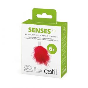 Catit Catit Cat Senses 2.0 Repuesto Plumas 6 pi&egrave;ces, A Pois, Couleur Rouge, 43143