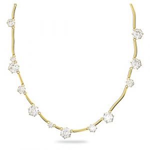 Image de Swarovski Collier Constella, Cristal taille rond, Blanc, Placage de ton or Blanc