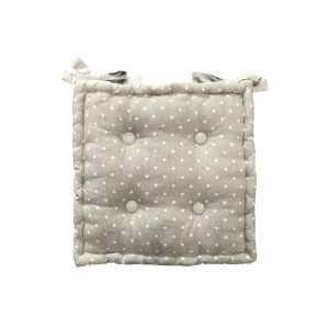 Declikdeco Assise matelassée imprimé en coton gris clair 40x40