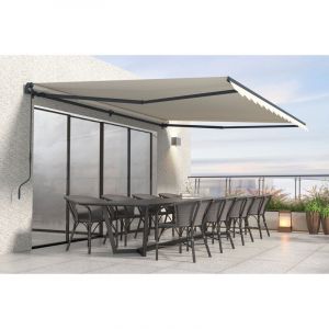 Cazeboo - Store banne monobloc Beige vecchio 4m x 3m