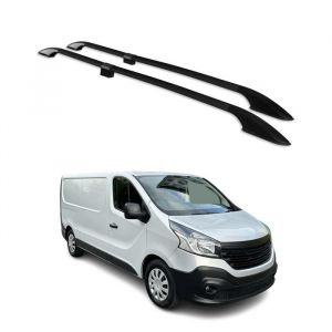 Omac Barres de Toit longitudinales pour Renault Trafic 3 Long L2 2014-2025 L2 Alu Noir