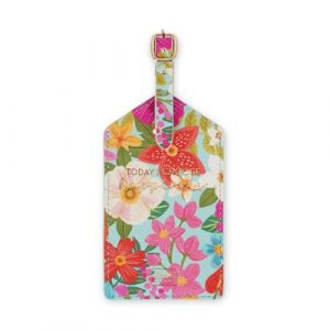 Legami Étiquette de bagage, Luggage Tag pour valise, accessoire de voyage aérien croisière train, étiquette de bagage pour protéger les données en cuir PU et microfibre, fleurs