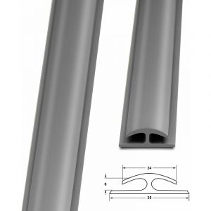 Barre de seuil étanche Double bordure pvc 24 x 35 mm Gris Longueur: 1 m