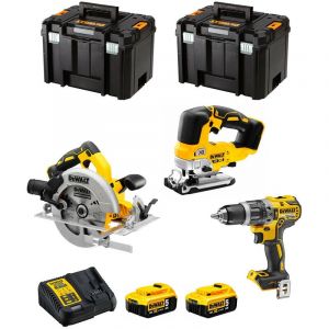 Image de Dewalt Kit DWK301 (DCD796 DCS334 DCS570 2 x 5,0 Ah DCB115 2 x TSTAK VI)