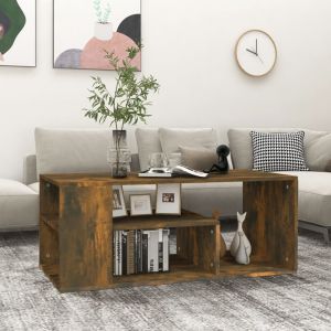 VidaXL Table basse Chêne fumé 100x50x40 cm Bois d'ingénierie