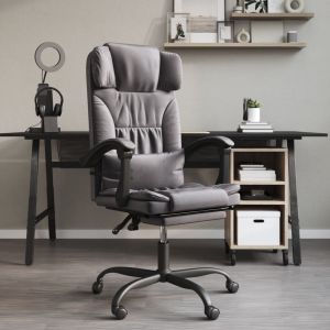 VidaXL Fauteuil inclinable de bureau Gris Similicuir