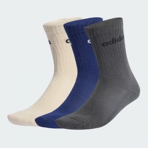 Adidas Unisex LINEAR CREW SOCKS CUSHIONED SOCKS 6 PAIR PACK, wonder alumina/dark blue/grey six, 2.5-4