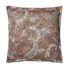 Alexandre Turpault Taie d'oreiller en satin de coton bio, imprimée, Zadig Marron - Couleur Marron - Taille M