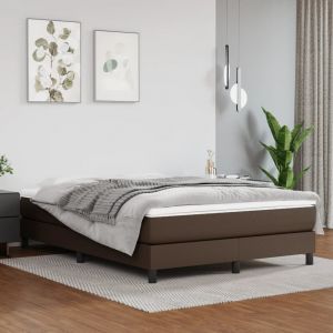 VidaXL Matelas de lit &agrave; ressorts ensach&eacute;s Marron 140x190x20 cm