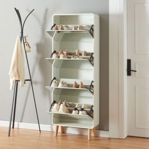 [en.casa] - Meuble à chaussures Aure 172 x 63 x 24 cm blanc
