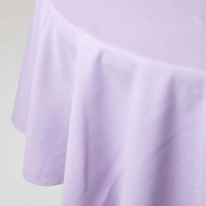 Homescapes - Nappe de table ronde en coton unie Mauve - 178 cm - Mauve