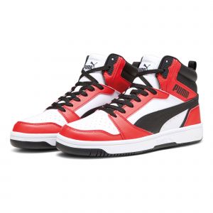 Puma Mixte Rebound V6 Basket, Noir pour Tous Les Temps Rouge, 44 EU