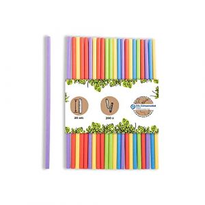 Pailles en papier BIOZOYG 20cm Ø6mm - Durables Écologiques Compostables