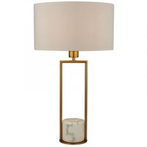 Searchlight Lampe de table dorée, base en