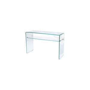 Amadeus Console double plateau 120x40x76 cm en verre trempé