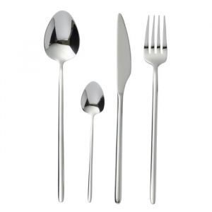 J-Line Ménagère 24 Pièces en Inox "Irvin Brillant" 27cm Argent