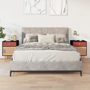 VidaXL Tables de chevet 2 pcs noir 40x30x55 cm bois d'ingénierie