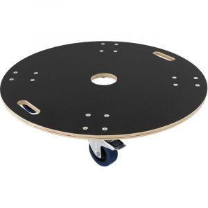 Ecd Germany - Chariot de Transport Rond &Oslash;77cm x14,5 cm avec Plaque S&eacute;rigraphi&eacute;e, Charge Maximale 800 kg, 4 Roues Pivotantes dont 2 avec Freins,